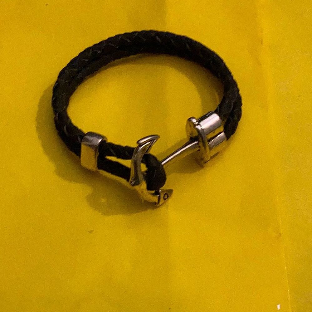 Handmade Cork Bracelet With Silver Anchor